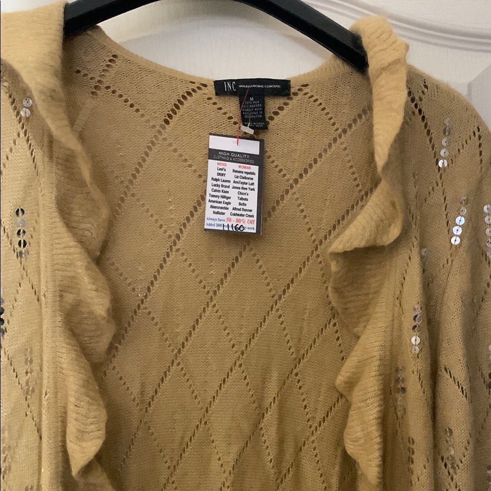 INC International Concepts Gold Cardigan